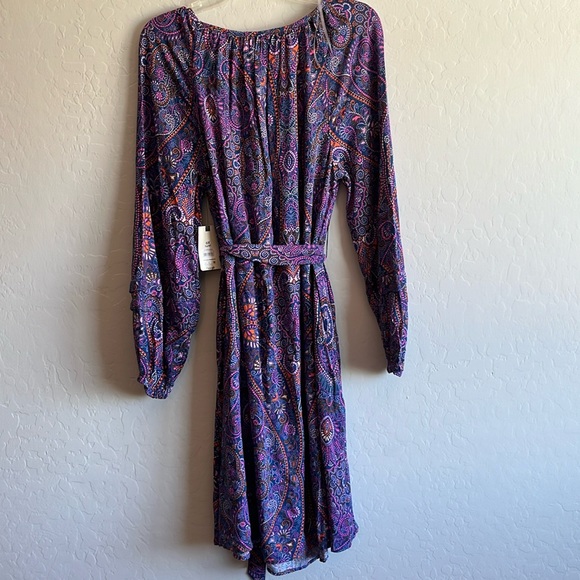 Terra & Sky Women's Boho Paisley  Shirred Mini Dress Plus Size 0X (14W) - Picture 8 of 14